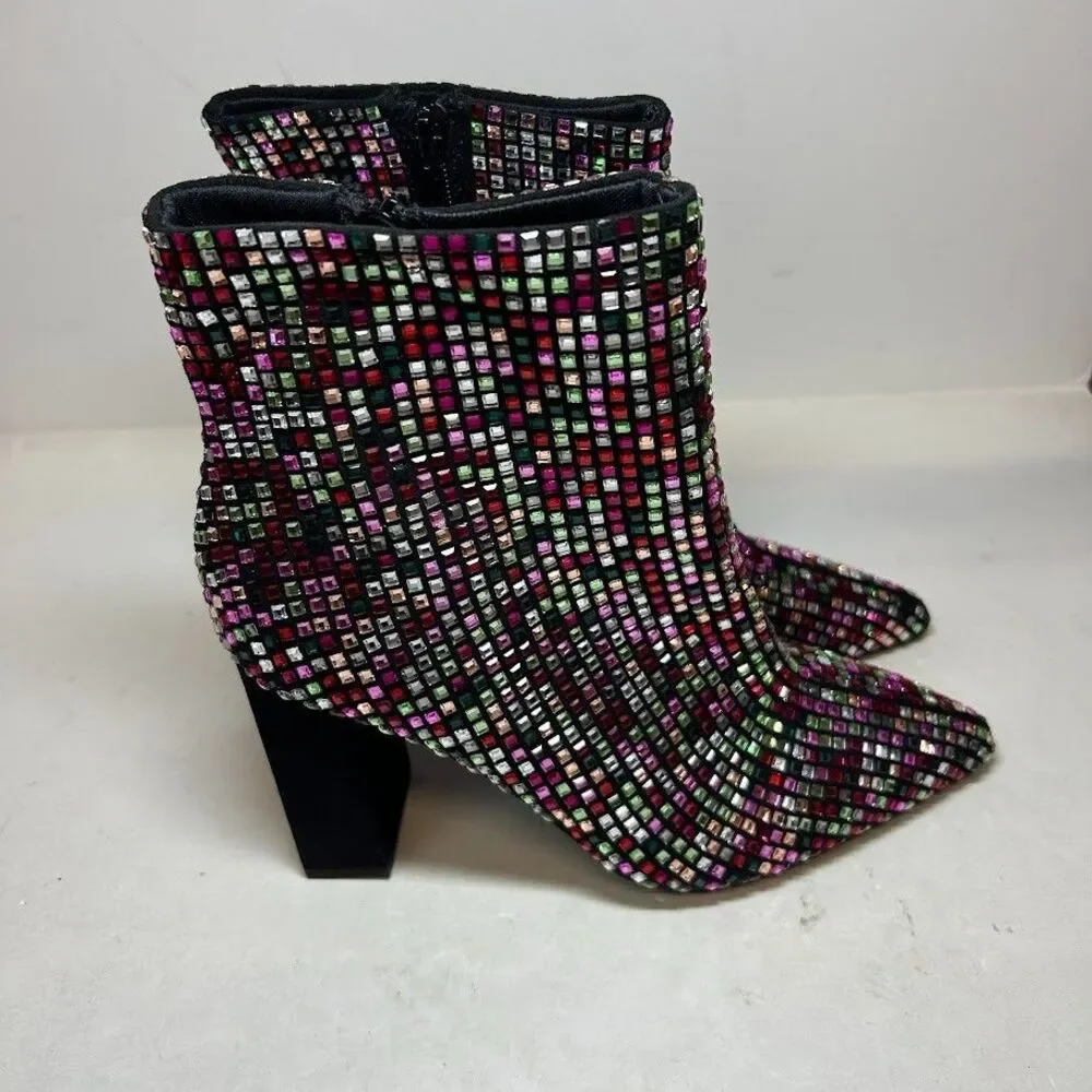 Wild Pair Womens 6 M Multi Bling Ingridd Pointed Toe Dress Booties DISPLAY RX1